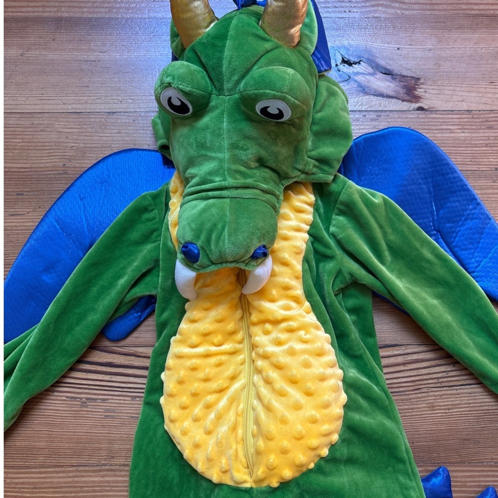 Dream Play Imagine Dragon Costume Kids‎ Green Good Plush Wings Tail SIZE 2T - Picture 3 of 6